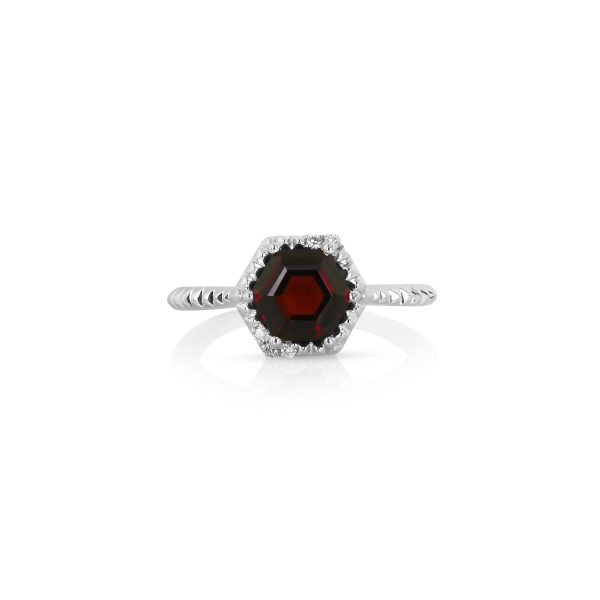 Hexagon Red Garnet Ring - Image 3