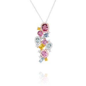Multicolor Sapphire and Aquamarine Necklace